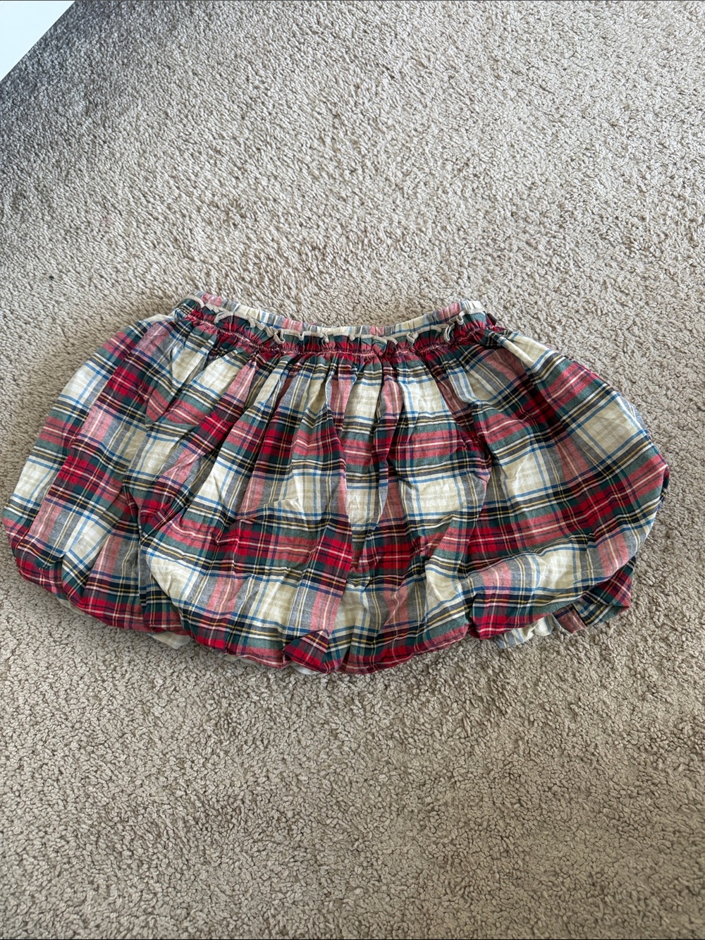 Plaid Bubble Skirt — Red and Cream Girls Christmas Skirt Gap size 4/5